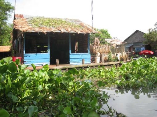 Artisanat authentique et équitable, la jacinthe d'eau dans un village du Cambodge