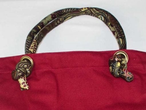Sac en coton batik bordeau cousu à la main par les artisanes des villages de la Thaïlande - artisanat équitable - code 102108BO-f3