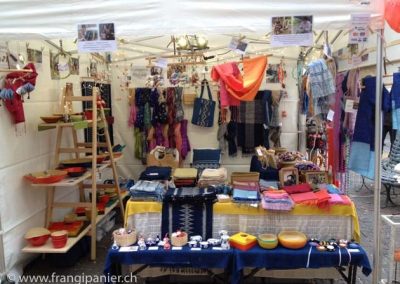 Votre stand Frangipanier artisanat du commerce équitable sur les marchés de Suisse-Romande - 1