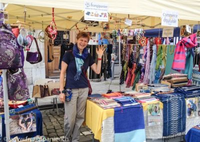 Votre stand Frangipanier artisanat du commerce équitable sur les marchés de Suisse-Romande