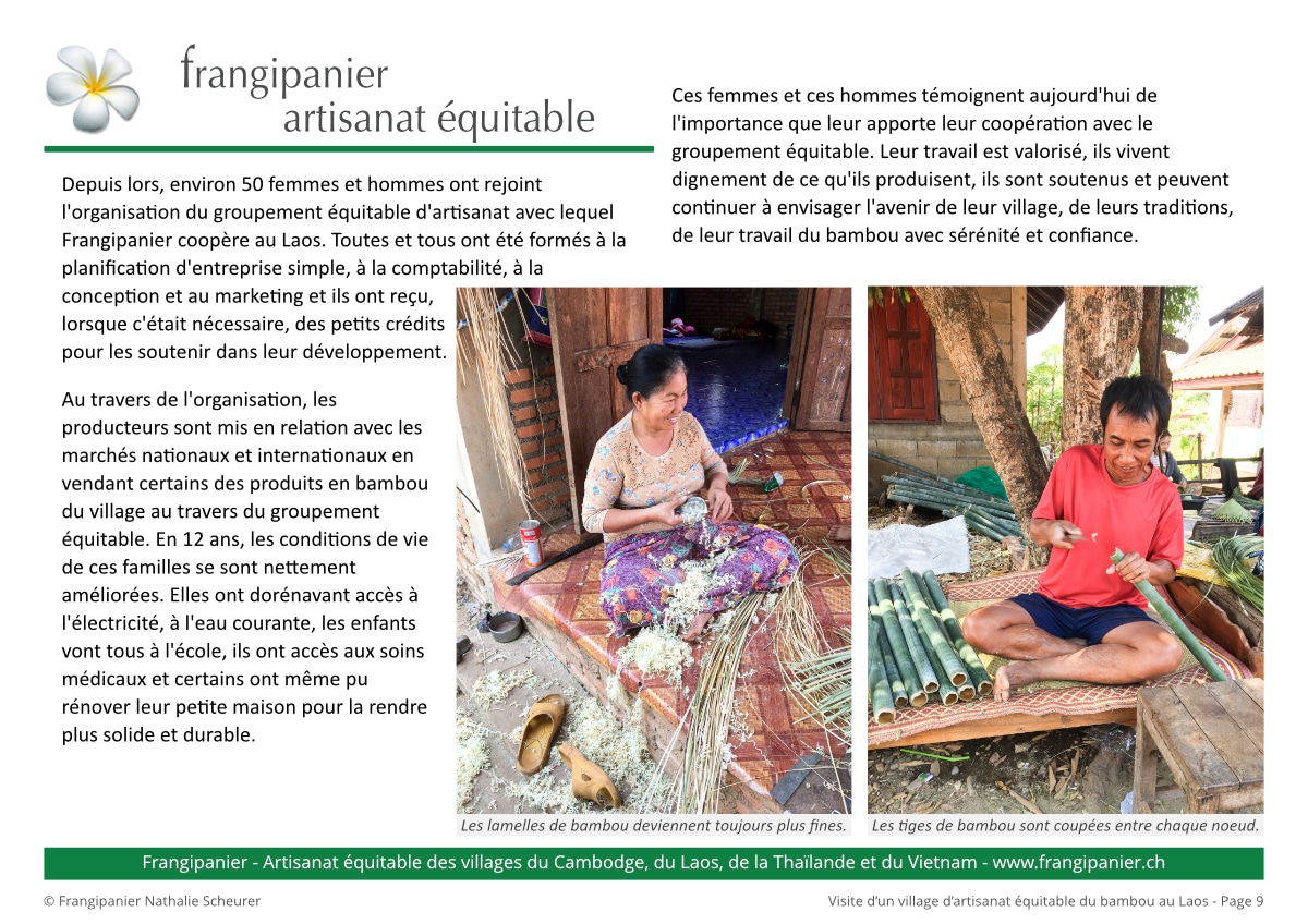 Visite d'un village d'artisanat équitable du bambou au Laos - Frangipanier - p9